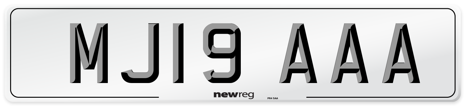 MJ19 AAA Number Plate from New Reg